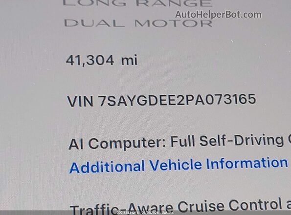 7SAYGDEE2PA073165 2023 TESLA MODEL Y Белый 