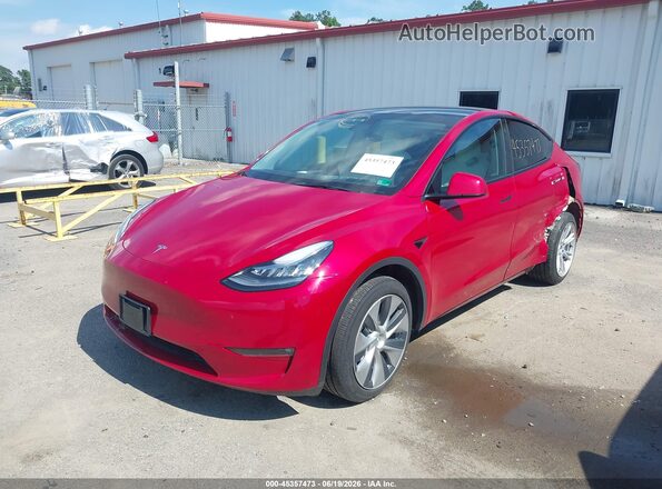 7SAYGDEE2PF617280 2023 TESLA MODEL Y Red წინა მარცხენა ხედი სამი მეოთხედიდან