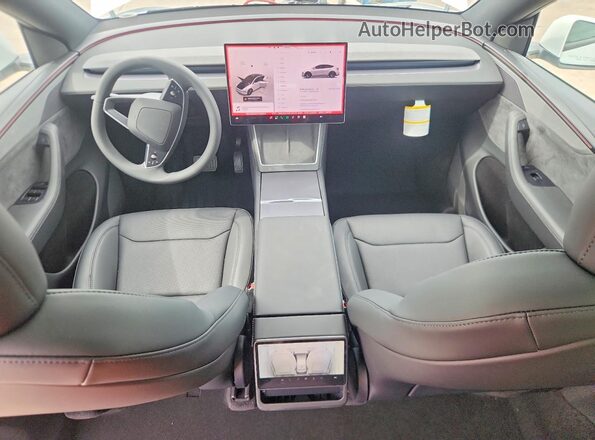 7SAYGDEE2TF636504 2026 TESLA MODEL White Առջևի վահանակի տեսք