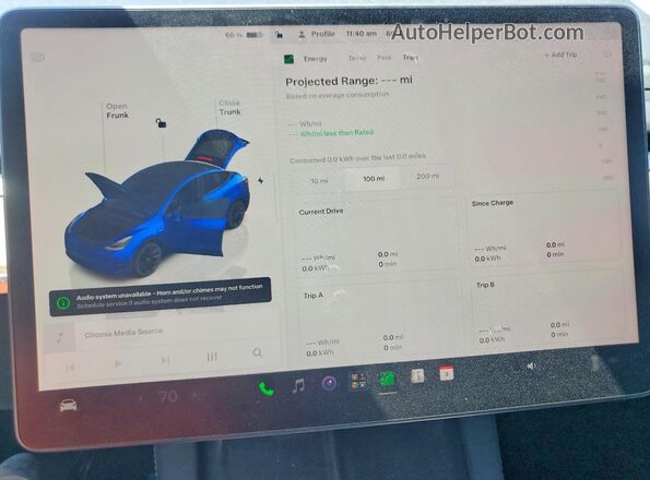 7SAYGDEE3NF444740 2022 TESLA MODEL Blue Vista del cuadro de instrumentos