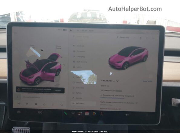 7SAYGDEE3PA096955 2023 TESLA MODEL Y White უკანა სავარძლების ხედი