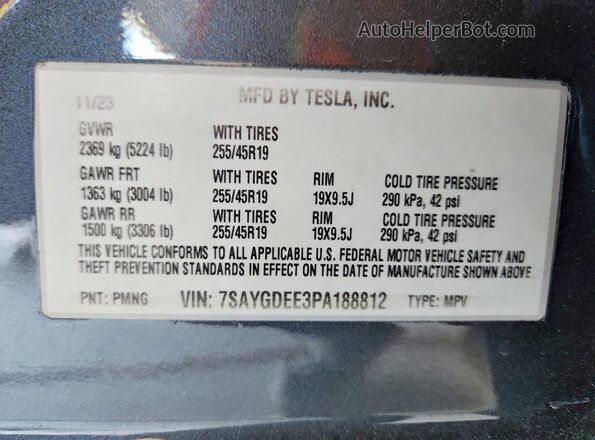 7SAYGDEE3PA188812 2023 TESLA MODEL Угольный Вид подкапотного пространства