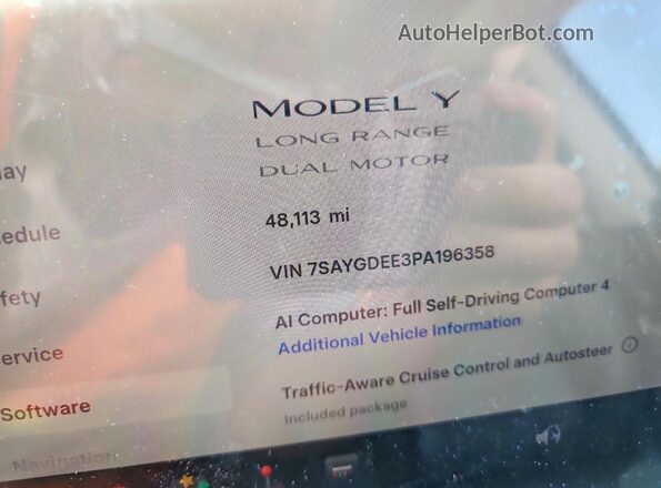 7SAYGDEE3PA196358 2023 TESLA MODEL White 