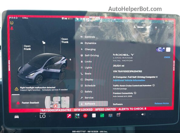 7SAYGDEE3PA204782 2023 TESLA MODEL Y Black Вид задніх сидінь