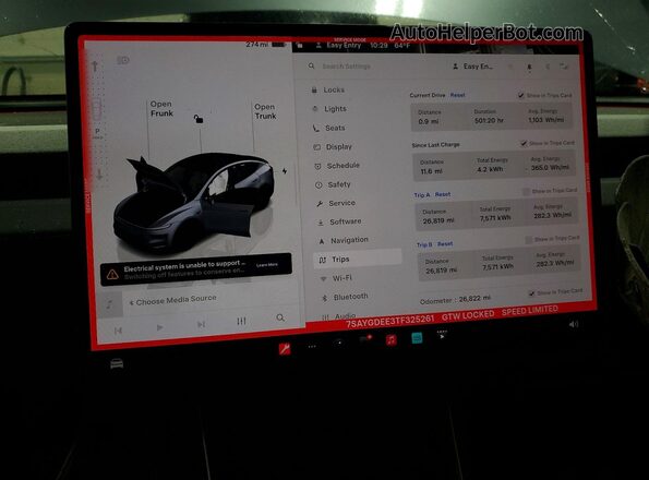 7SAYGDEE3TF325261 2026 TESLA MODEL Серебряный Вид щитка приборов