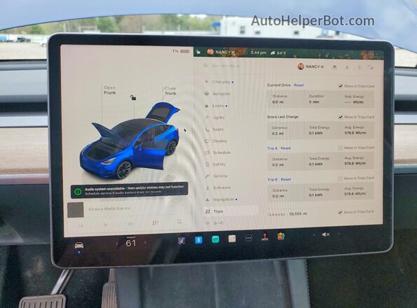 7SAYGDEE4NF463183 2022 TESLA MODEL Blue Вид щитка приладів