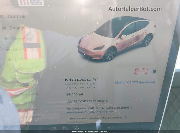 7SAYGDEE4PF615014 2023 TESLA MODEL Y White 