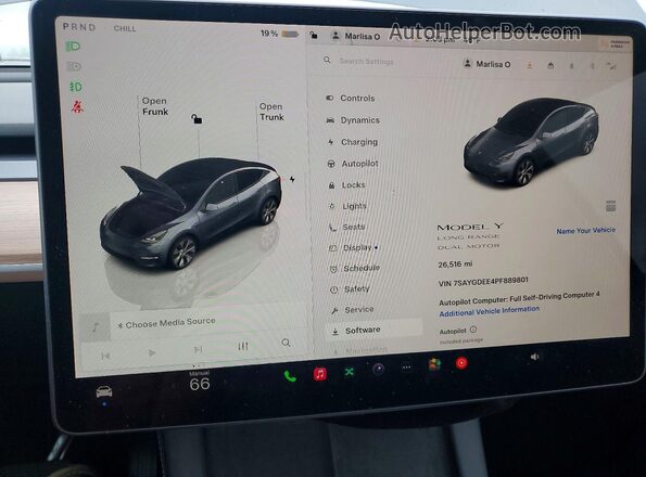 7SAYGDEE4PF889801 2023 TESLA MODEL Серый Вид щитка приборов