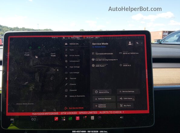 7SAYGDEE4RF026385 2024 TESLA MODEL Y Черный Вид задних сидений