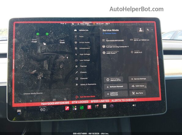 7SAYGDEE4RF026385 2024 TESLA MODEL Y Черный 