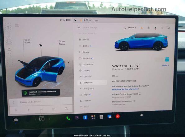 7SAYGDEE4TA670456 2026 TESLA MODEL Y Gray Widok tylnych siedzeń