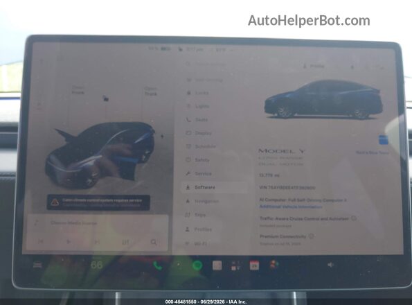 7SAYGDEE4TF392600 2026 TESLA MODEL Y Blue Rear seats view