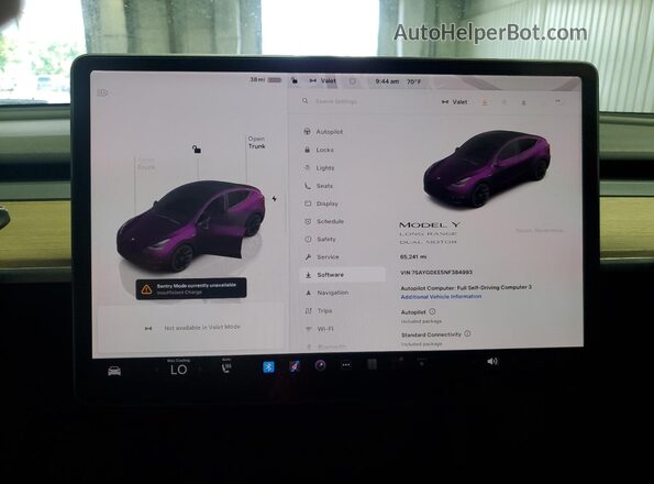 7SAYGDEE5NF384993 2022 TESLA MODEL Black Вид щитка приладів