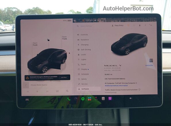 7SAYGDEE5NF398442 2022 TESLA MODEL Y Gray Vista de los asientos traseros