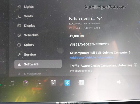 7SAYGDEE5NF536223 2022 TESLA MODEL Y Black უკანა სავარძლების ხედი