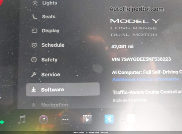 7SAYGDEE5NF536223 2022 TESLA MODEL Y Black 