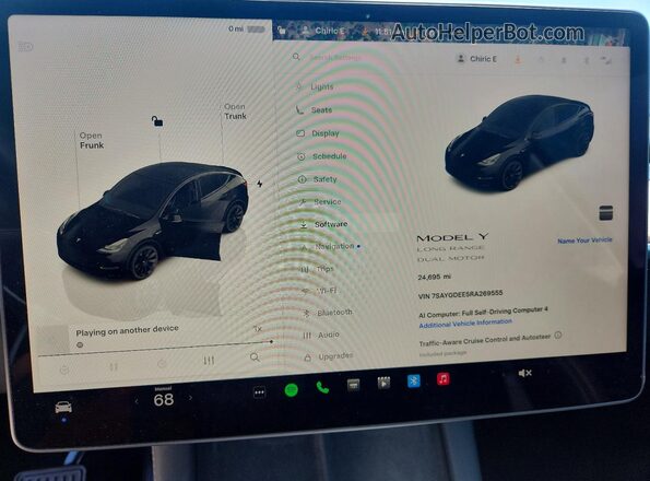 7SAYGDEE5RA269555 2024 TESLA MODEL Черный Вид щитка приборов