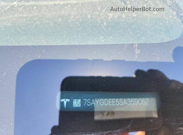 7SAYGDEE5SA359052 2025 TESLA MODEL Gray VIN sticker view