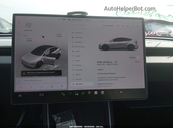 7SAYGDEE5TA669929 2026 TESLA MODEL Y Gray Հետևի նստատեղերի տեսք