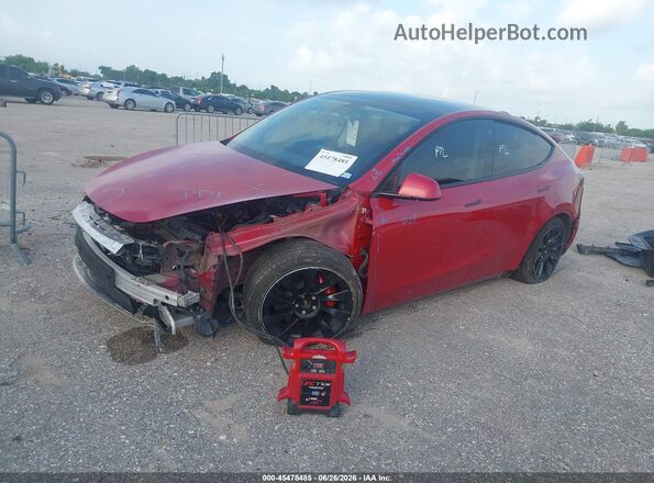 7SAYGDEE6NF395792 2022 TESLA MODEL Y Красный Передняя левая четверть