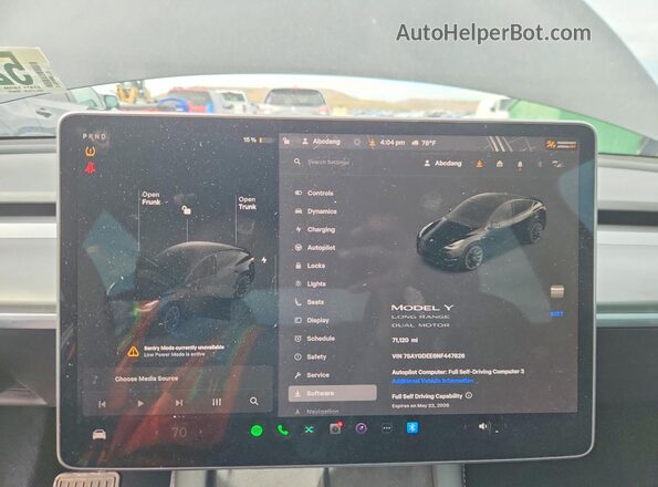 7SAYGDEE6NF447826 2022 TESLA OTHER Черный Вид щитка приборов