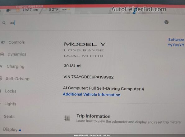 7SAYGDEE6PA199982 2023 TESLA MODEL Y Blue Вид задніх сидінь