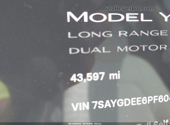 7SAYGDEE6PF604595 2023 TESLA MODEL Y Blue 