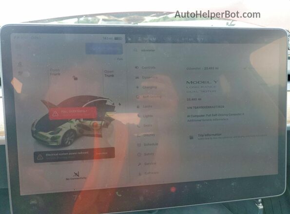7SAYGDEE6RA273629 2024 TESLA MODEL Red Սարքավորումների վահանակի տեսք