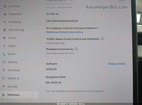 7SAYGDEE6TA415341 2026 TESLA MODEL Y Black 
