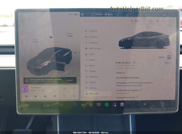 7SAYGDEE6TA475829 2026 TESLA MODEL Y Серый 