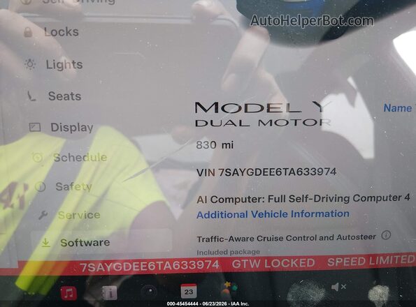 7SAYGDEE6TA633974 2026 TESLA MODEL Y Dark Blue Вид задніх сидінь