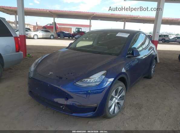 7SAYGDEE7NF369556 2022 TESLA MODEL Y Blue წინა მარცხენა ხედი სამი მეოთხედიდან