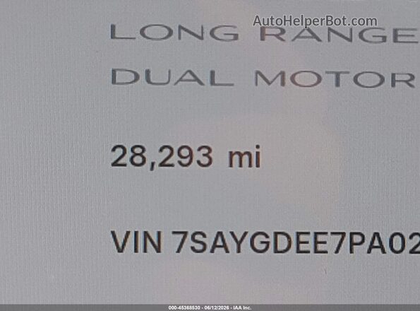 7SAYGDEE7PA024656 2023 TESLA MODEL Y White 