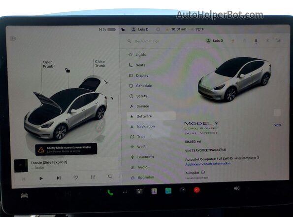 7SAYGDEE7PA034748 2023 TESLA MODEL White Instrument cluster view