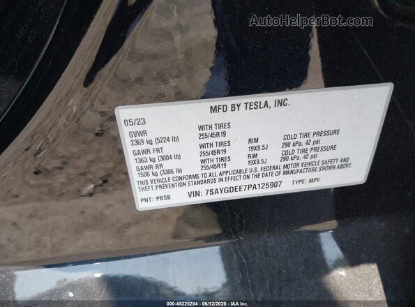 7SAYGDEE7PA125907 2023 TESLA MODEL Y Black Շարժիչի բաժամունքի տեսք