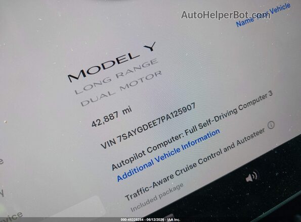 7SAYGDEE7PA125907 2023 TESLA MODEL Y Black 