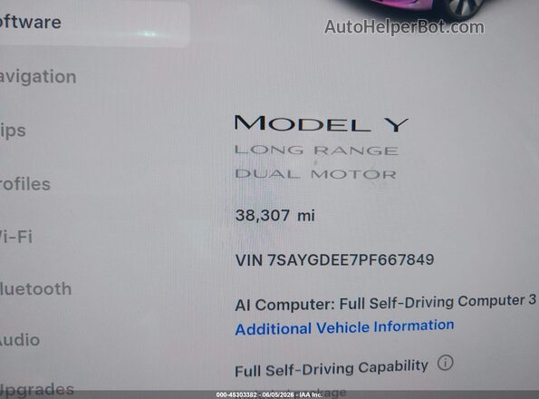 7SAYGDEE7PF667849 2023 TESLA MODEL Y Red Հետևի նստատեղերի տեսք