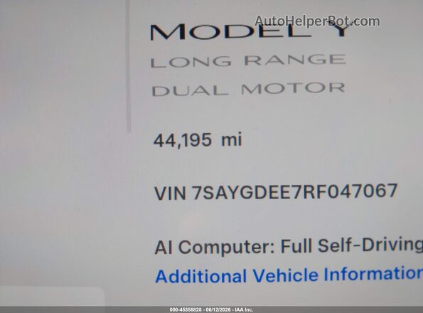 7SAYGDEE7RF047067 2024 TESLA MODEL Y Red Սալոնի 360 աստիճան տեսք