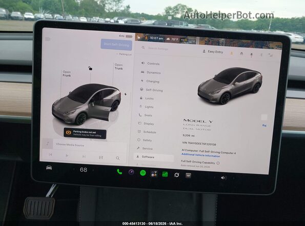 7SAYGDEE7SF220138 2025 TESLA MODEL Y Белый Вид задних сидений