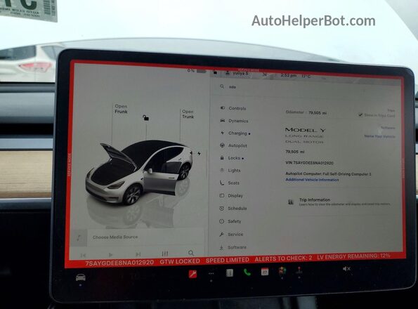 7SAYGDEE8NA012920 2022 TESLA MODEL Белый 