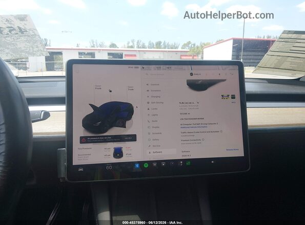 7SAYGDEE8NF481668 2022 TESLA MODEL Y Белый Вид задних сидений