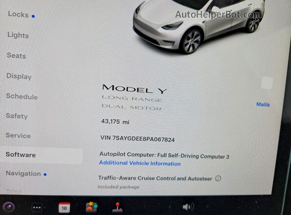 7SAYGDEE8PA067824 2023 TESLA MODEL White 
