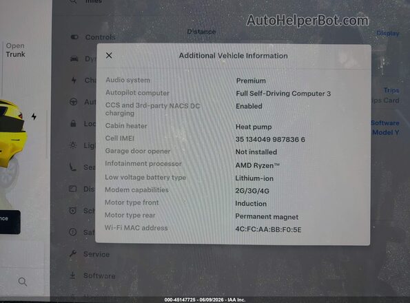 7SAYGDEE8PA120053 2023 TESLA MODEL Y White 