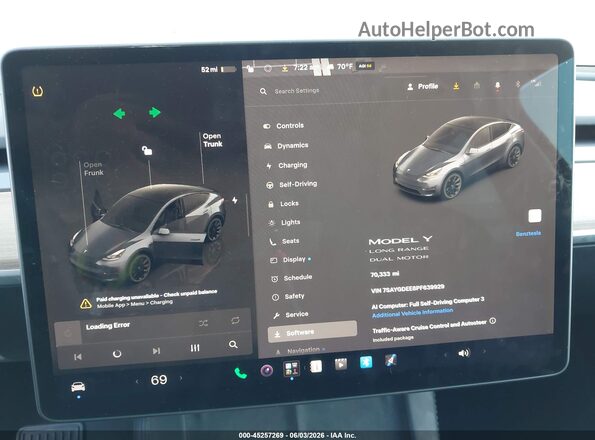 7SAYGDEE8PF639929 2023 TESLA MODEL Y Gray 