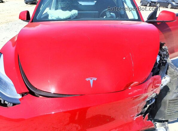 7SAYGDEE8PF708053 2023 TESLA MODEL Red Вид задньої частини салону