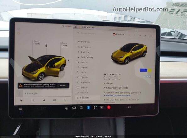 7SAYGDEE9NA020010 2022 TESLA MODEL Y Серый Вид задних сидений