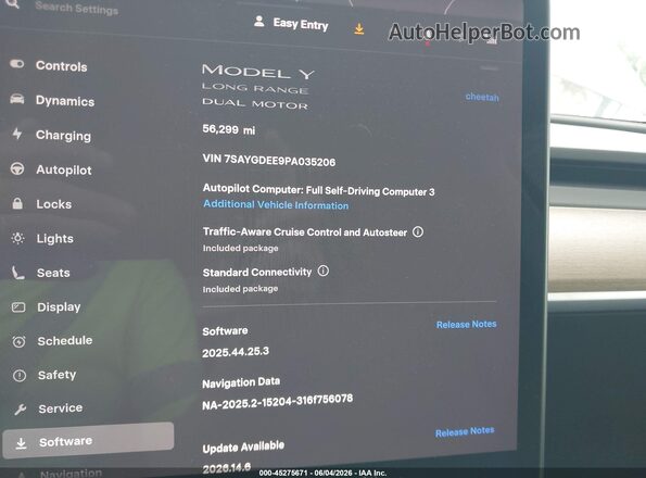 7SAYGDEE9PA035206 2023 TESLA MODEL Y White Հետևի նստատեղերի տեսք