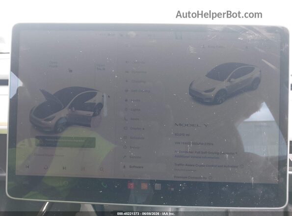 7SAYGDEE9PA127514 2023 TESLA MODEL Y White Вид задніх сидінь