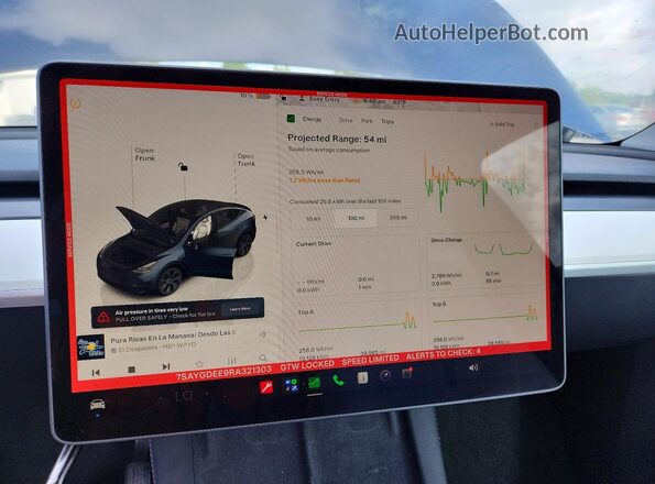 7SAYGDEE9RA321303 2024 TESLA MODEL Gray Vista del cuadro de instrumentos