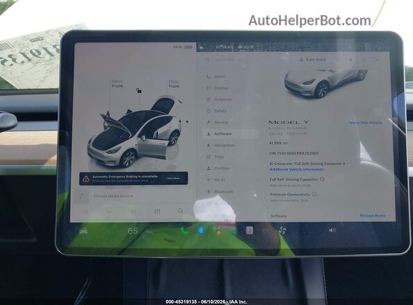 7SAYGDEEXRA253965 2024 TESLA MODEL Y White Հետևի նստատեղերի տեսք